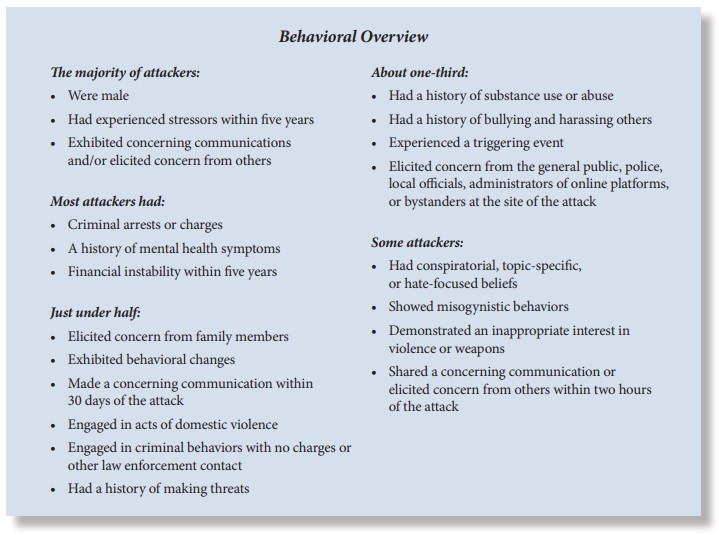 Mass Attacks in Public Spaces Behavioral Overview