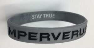 SemperVerus Wristband large black text on silver
