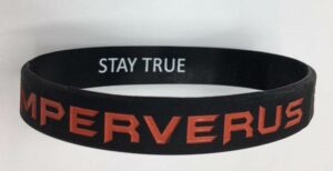 SemperVerus Wristband thick red text on black